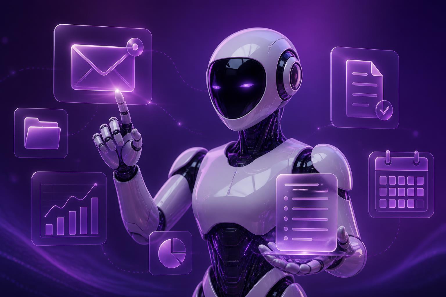 Futuristische AI-assistent helpt KMO's met e-mails, documenten en workflows.